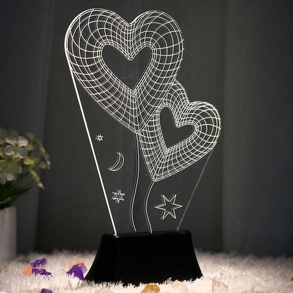Lampade: 3D Lampe Doppelherz - optische Illusion – Nuovo e nell'imballaggio originale da Diepoldsau venduto da preisparadies-ch 1