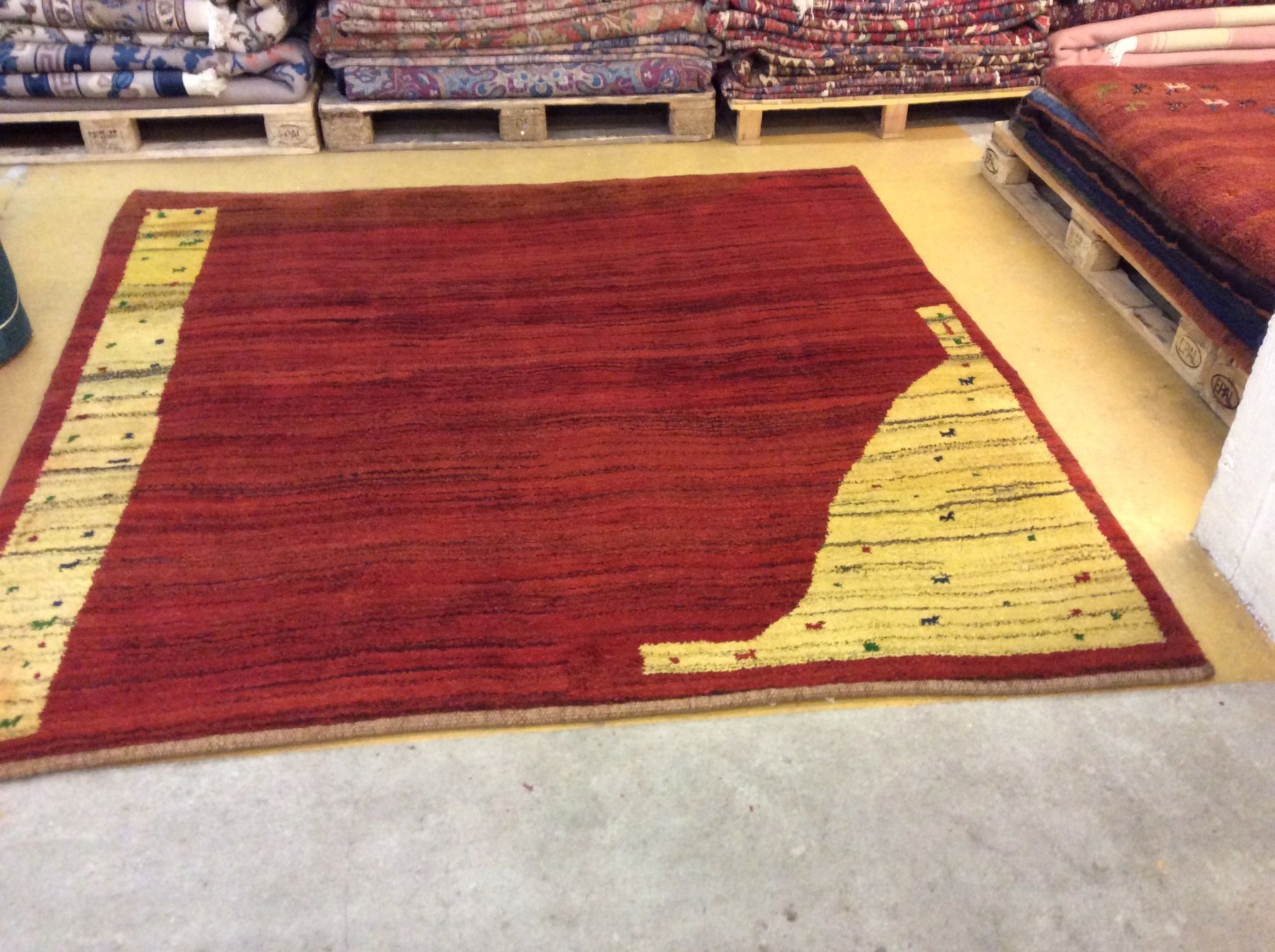 Gabbeh Tappeti: Roter Gabbeh Orientteppich, Neu! N 115 – Nuovo e nell'imballaggio originale da Zürich venduto da Hemmat 1