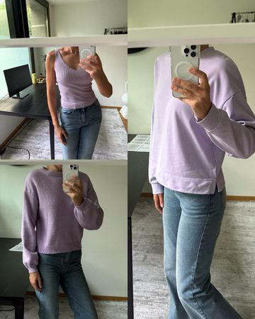 Lavendel-Kleidungsset – 3 Teile - Grösse S – Top Zustand