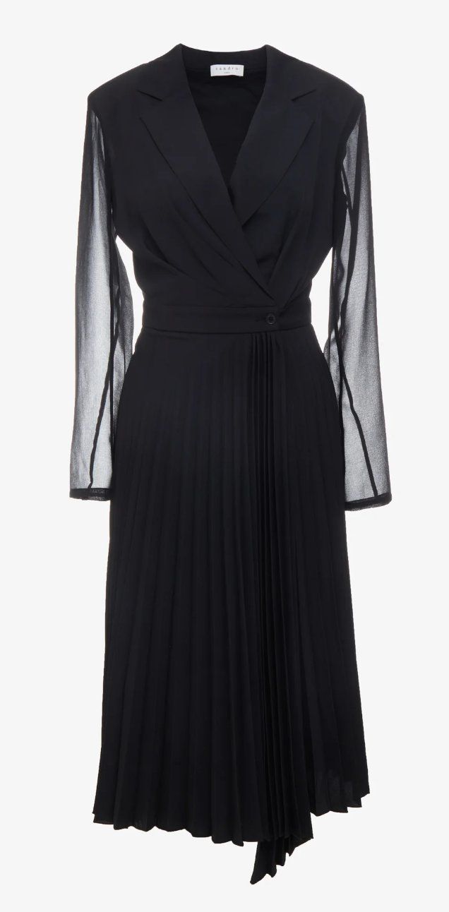 Sandro Vestiti: Robe noire Sandro plissée chic et élégante taille 36 S – Usato da Adliswil venduto da sskb 3