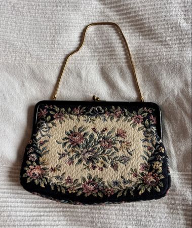 Vintage Gobelin-Handtasche, Mitte 20. Jahrhundert