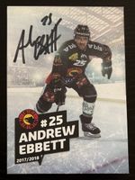 SCB Autogrammkarte Andrew Ebbett #25 - Saison 2017/2018 Top!