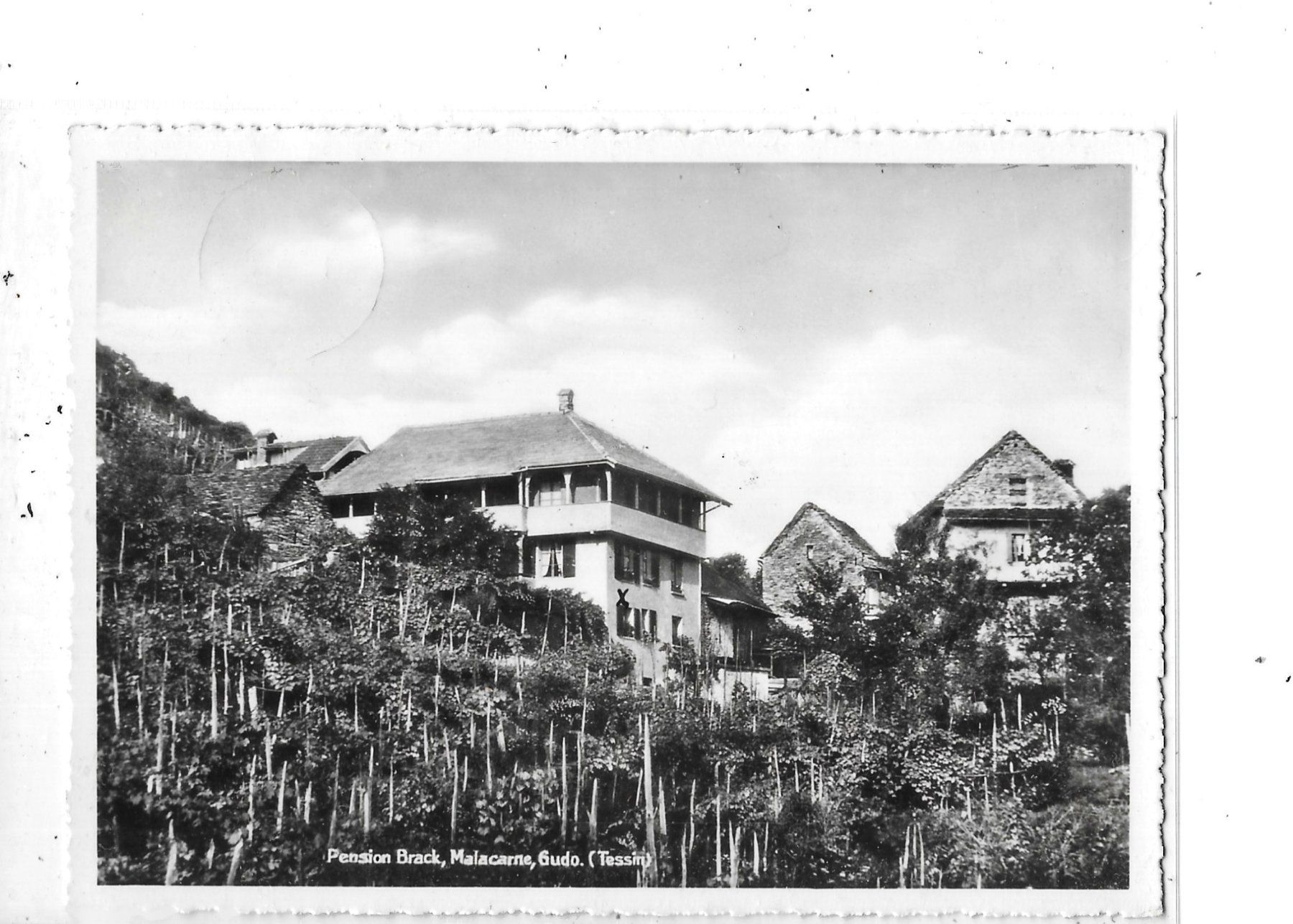 Cartoline postali: TI Gudo 1941 Pension Brack – Usato da Schocherswil venduto da Wilare