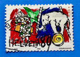 Nr.834 Weissclown mit Elefant  GESTEMPELT Sonderpostmarken 