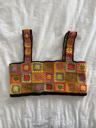 Crochet Granny Square Top, Summer, Festival, Handmade!
