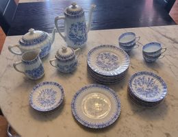 Schönes altes Tee-Set / Echt Tuppack China blau Tiefenfurt