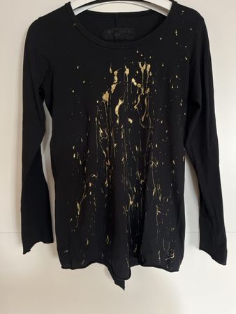 Rundholz DIP Langarmshirt Print schwarz M Übergang Lagenlook
