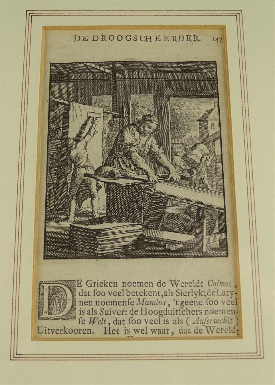 Incisioni: TUCHSCHERER, TEXTILGEWERBE, DROOGSCHEERDER, KUPFERSTICH 1749 – Usato da Grüningen venduto da Kartensammler
