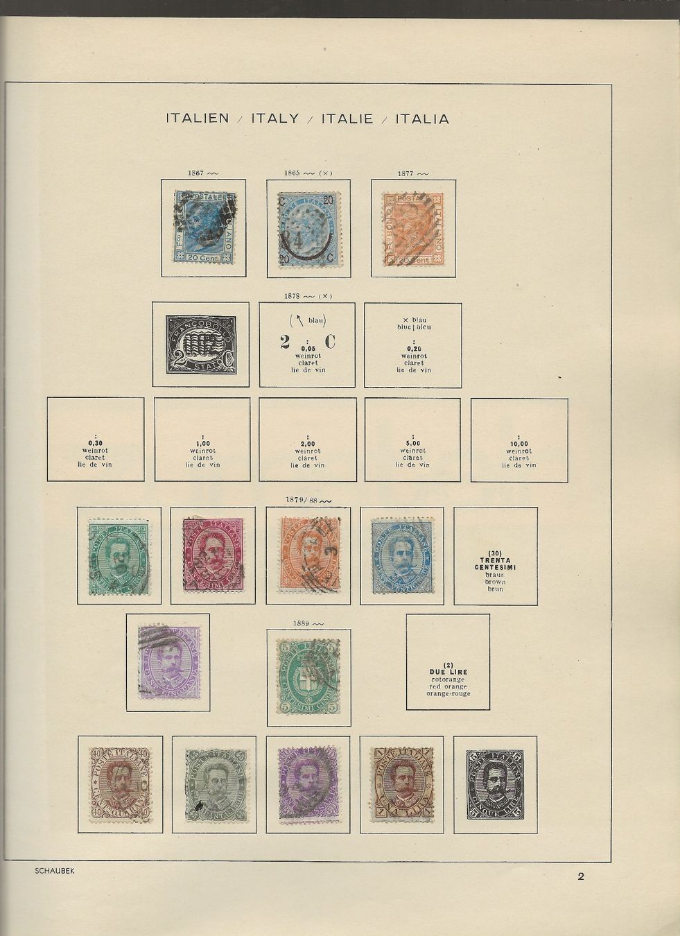 Alle Briefmarken: Marken Italien 1863 bis 1927 – Gebraucht aus Au ZH von xelagreb01 2
