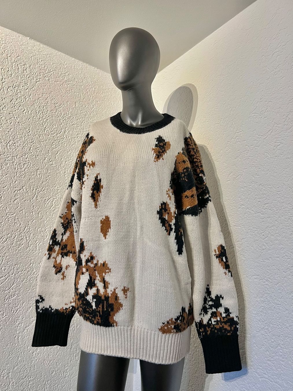 Maglioni & Felpe: Dicker Winter Herbst Pullover Frauen Braun weiß Gr L – Usato da Frenkendorf venduto da Style365 2