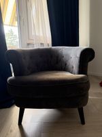 Eleganter Sessel in Samt-Optik (Dunkelgrau)