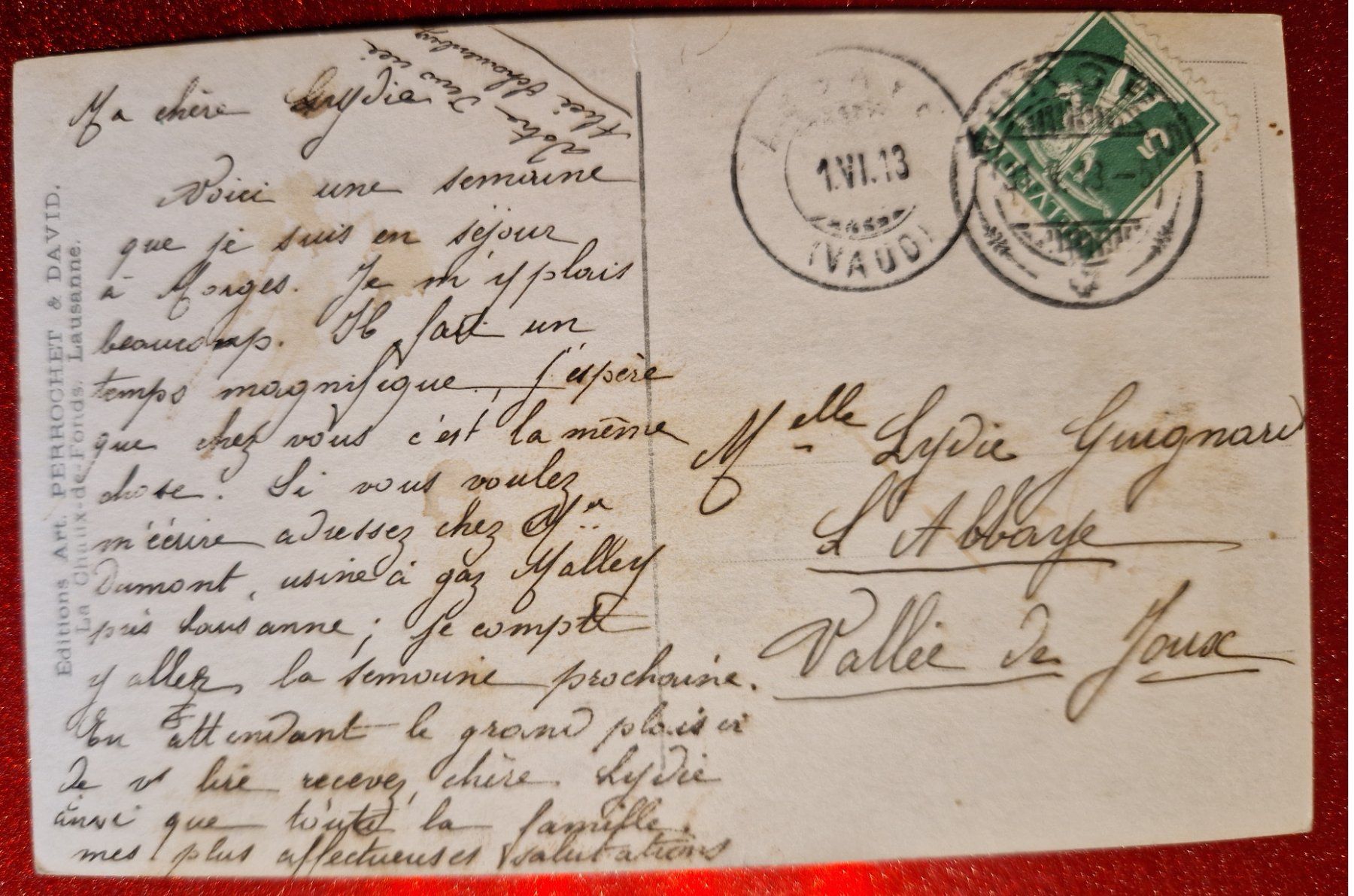 Ansichtskarten: Morges _ le Château 1913 belebt – Gebraucht aus Melchnau von Fishel 1