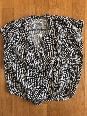 Damen Bluse schwarz/weiss, Grösse XS