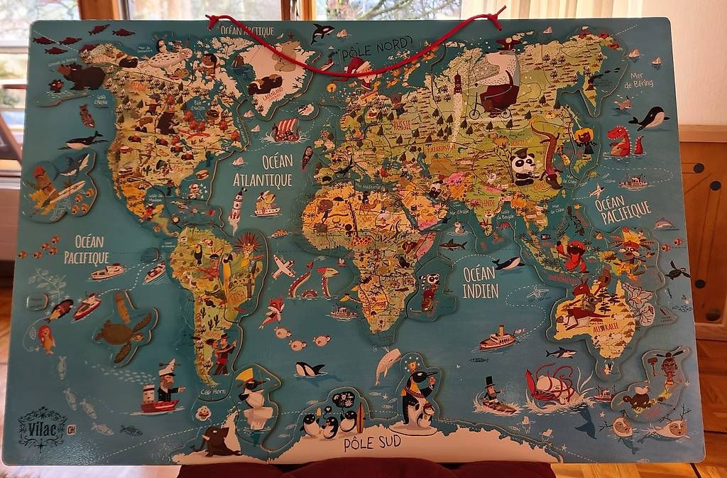 Vilac Puzzle: Carte du monde magnétique VILAC – Usato da Petit-Lancy venduto da sop_vkf9