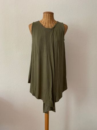 Longtop olivgrün asymmetrisch - S