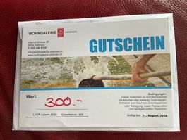 Gutschein f. Wohngalerie Siebnen gültig bis 31.08.26