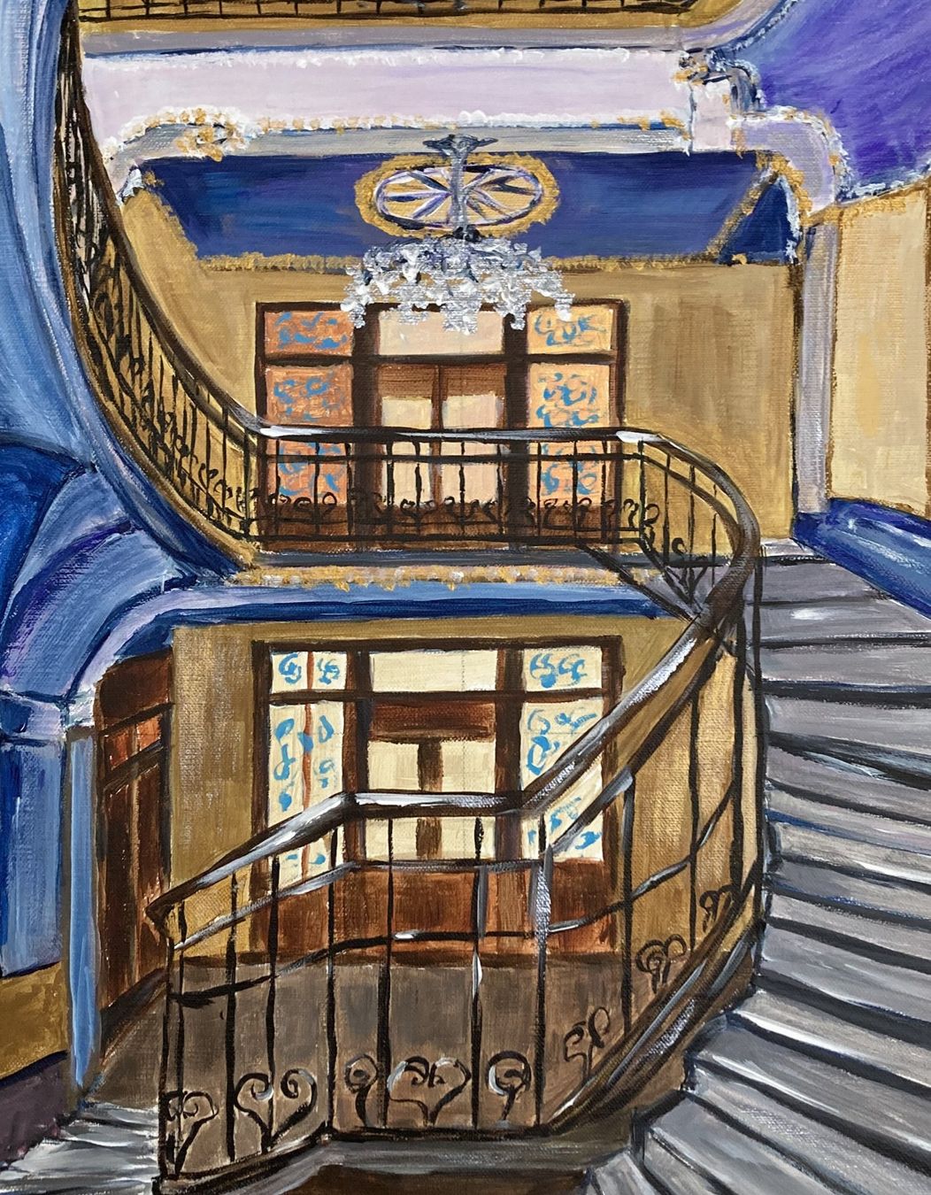 Dipinti: Das Treppenhaus - Acrylbild – Nuovo (secondo la descrizione) da Cham venduto da Felha