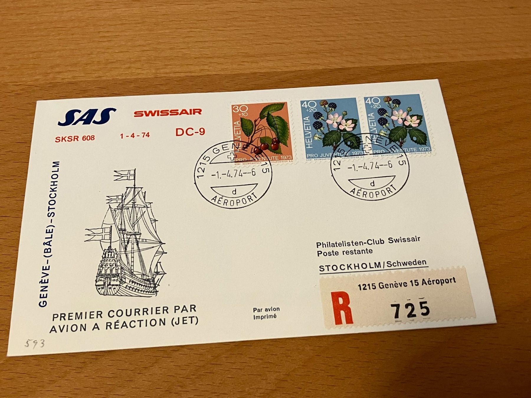 Alle Briefmarken: Swissair Einschreiben – Gebraucht aus Koblenz von mar_c2pj