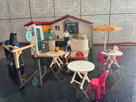 Schleich Bauernhof Reiterhof Café mit Zubehör guter Zustand