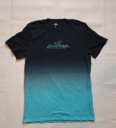 Stylisches Hollister Herren T-Shirt Gr. L schwarz-türkis