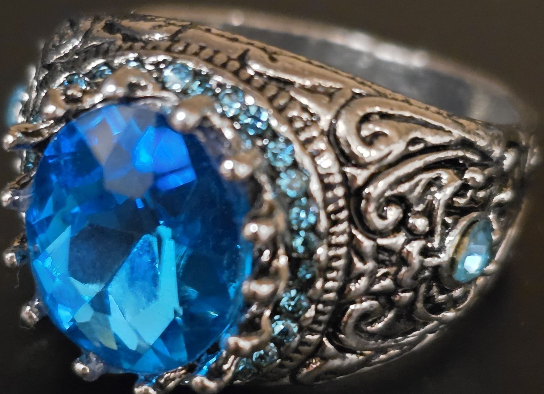 Bagues: Herrenring silberfarben mit blauem Stein  – D'occasion à Kreuzlingen par AudiB9