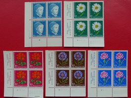 1963, PJ Nr.200-204, 4er-Blöcke postfrisch ** Luxus + TABS !