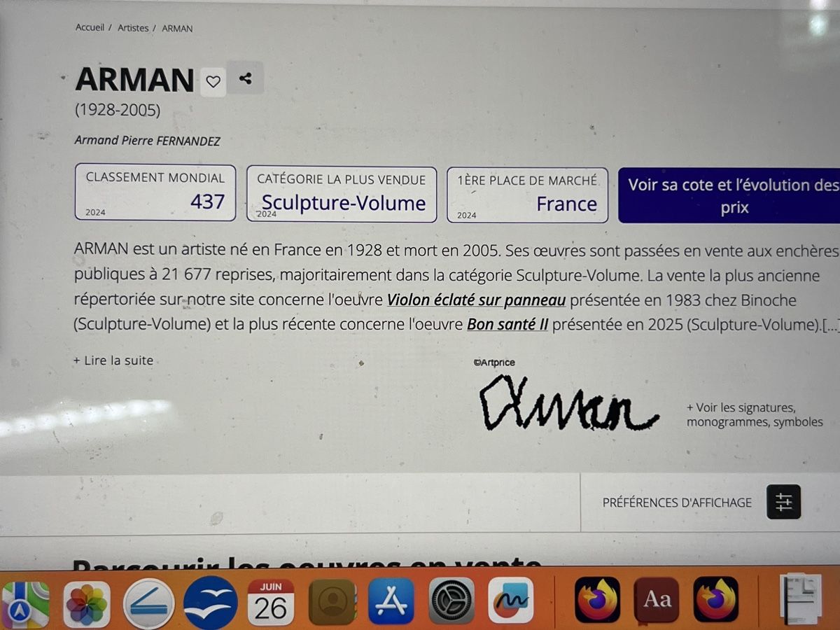 Grafica & Litografie: Arman(1928-2005) - Signée et numérotée 2/99 – Usato da Genève venduto da Leboucheoreilles 7