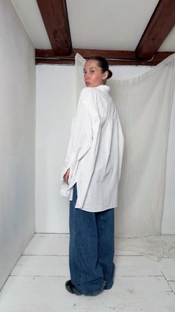 H&M Leinen Hemd weiss Oversize Grösse L