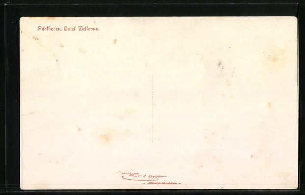 Cartoline postali: AK Adelboden, Hotel Bellevue im Schnee – Usato da Berlin venduto da bartko-reher 1