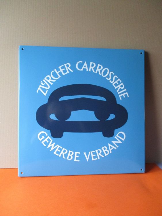 Emaille  Zürcher   Carrosserie     Emailschild 1