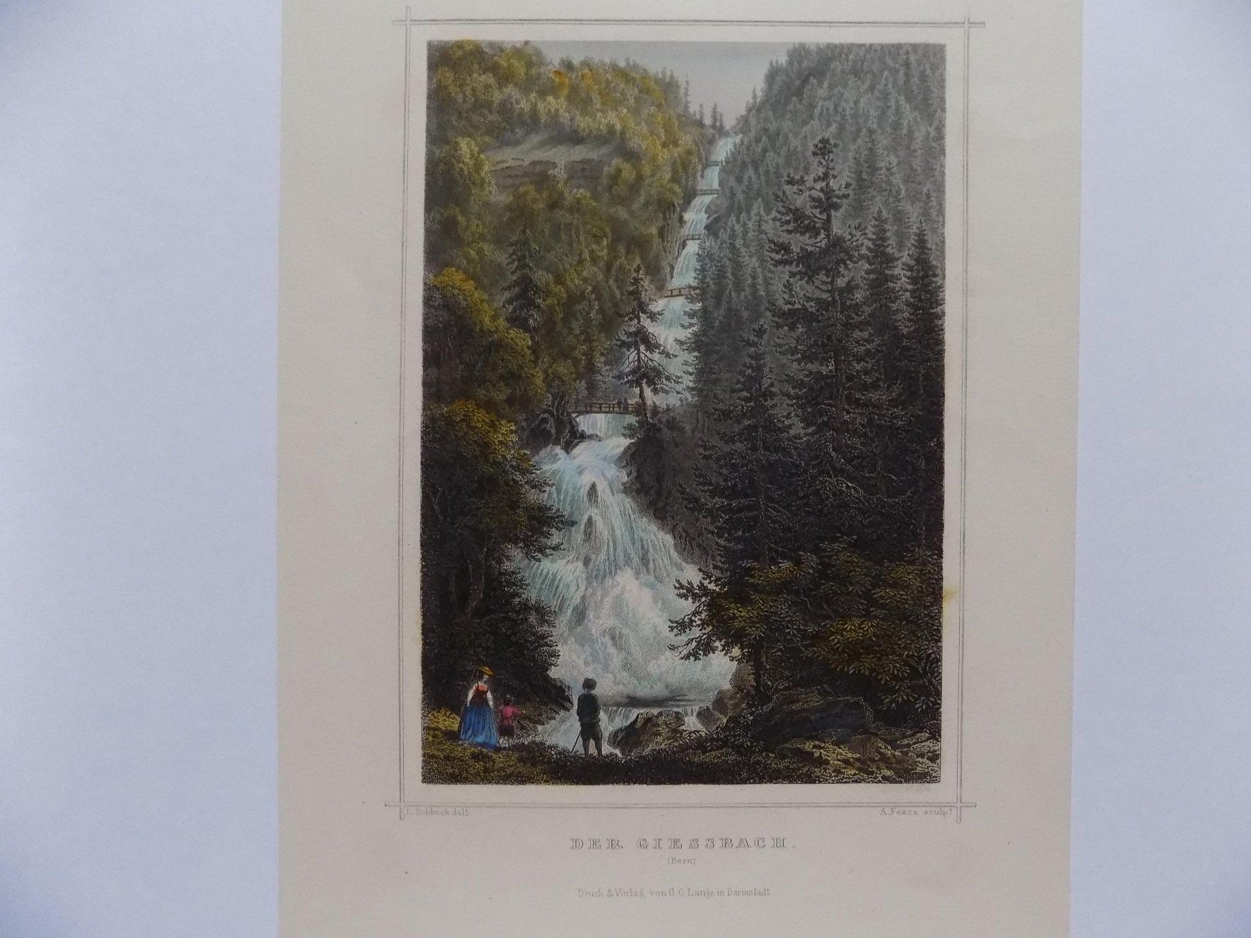 Incisioni: Giessbachfall Berner Oberland – Usato da Risch venduto da Antikfee 1
