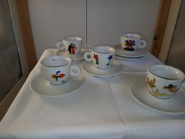 4 Espressotassen Amici Collection Marco Lodola 1998