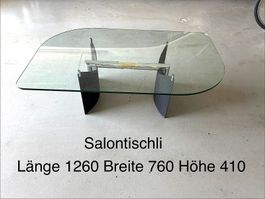 Salontisch 126x76cm / 12mm Kristallglas