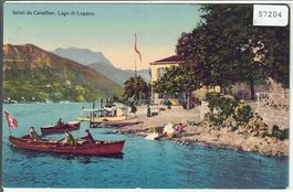 Saluti da Cavallino - Lago di Lugano - Litho