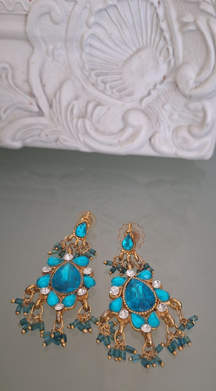 Orecchini pendenti & Orecchini a lobo: Vintage blau goldene.Ohrhänger  – Usato da Kerzers venduto da ExpressoTerreno