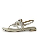 Giorgio Armani Croc-Effect Zehensteg Sandale EU 41 Weiß