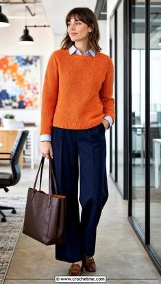 pull orange taille L marque Benetton pour femme