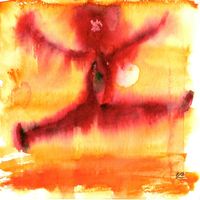 Aquarell: Körper rot II