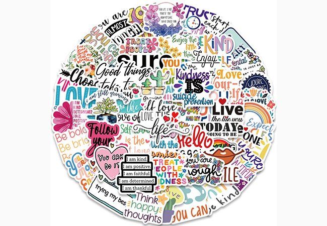 52 Stk. Stickers/Aufkleber Motivation Sätze auf Englisch Kaufen auf