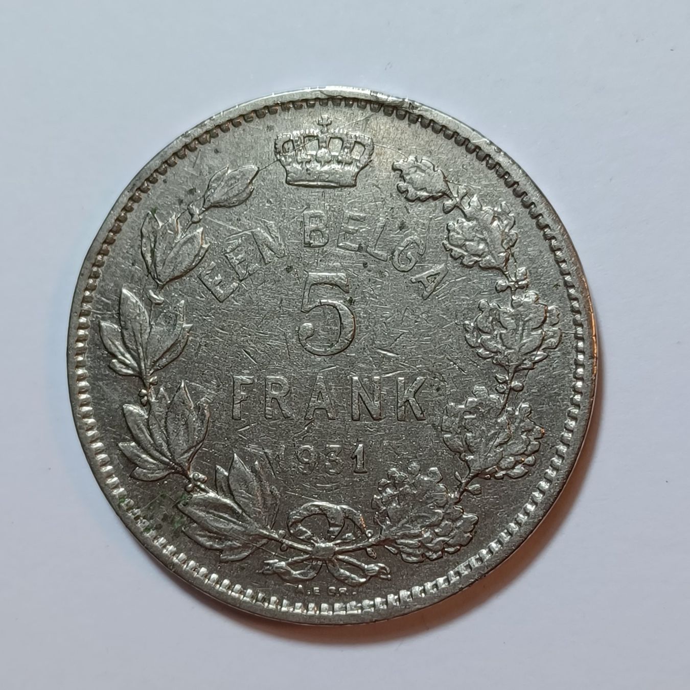 Tutti le monete: 5 Francs 1931 Belgien – Usato da Pfäffikon ZH venduto da Welt_Muenzen 1