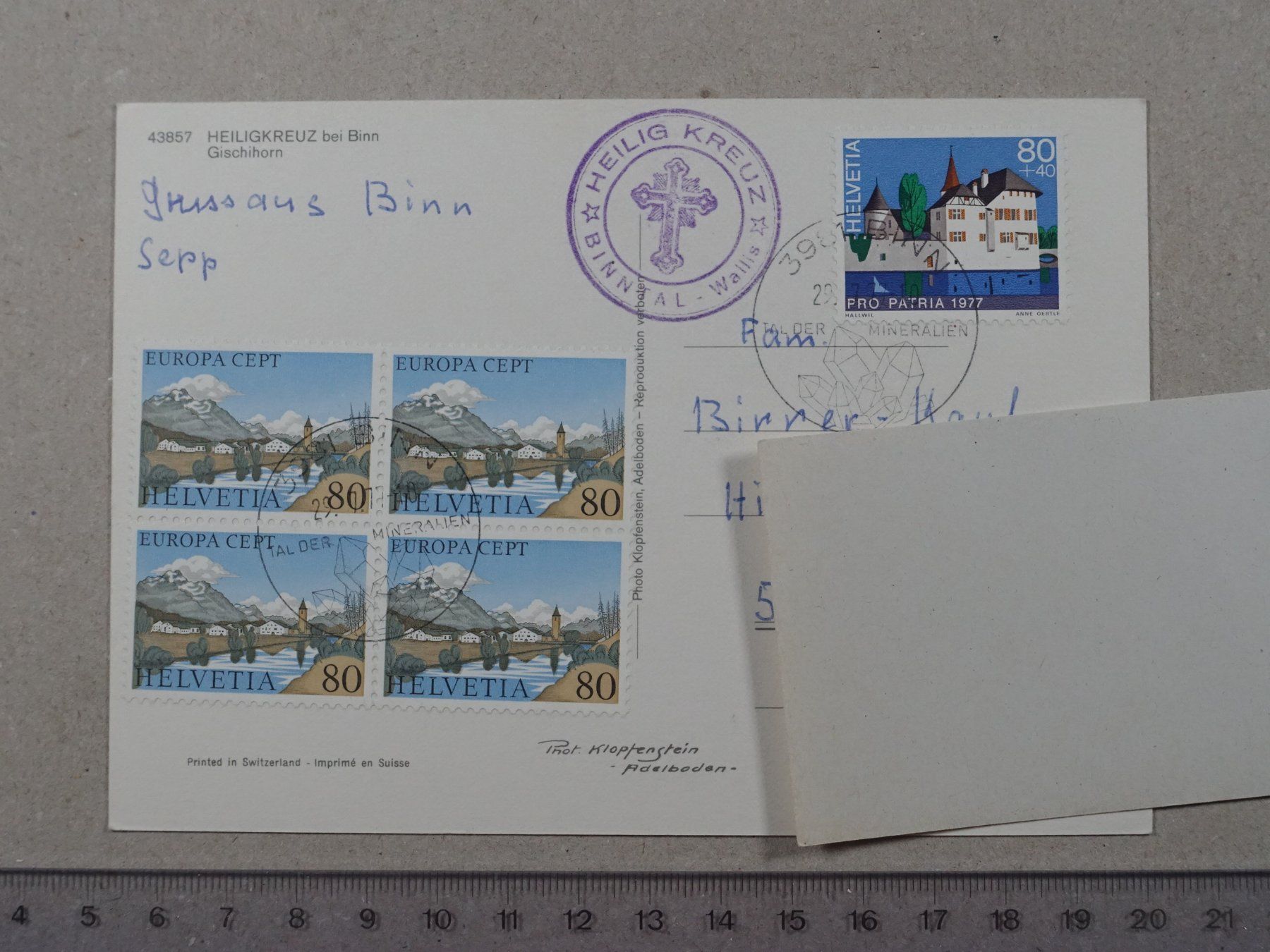 Cartes postales: Heiligkreuz bei Binn, 1977 – D'occasion à Lenzburg par fh1 1