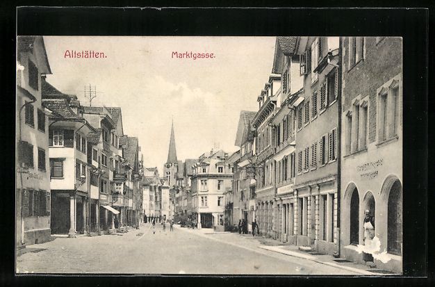 Ansichtskarten: Altstätten, Marktgasse mit Geschäften – Gebraucht aus Berlin von bartko-reher