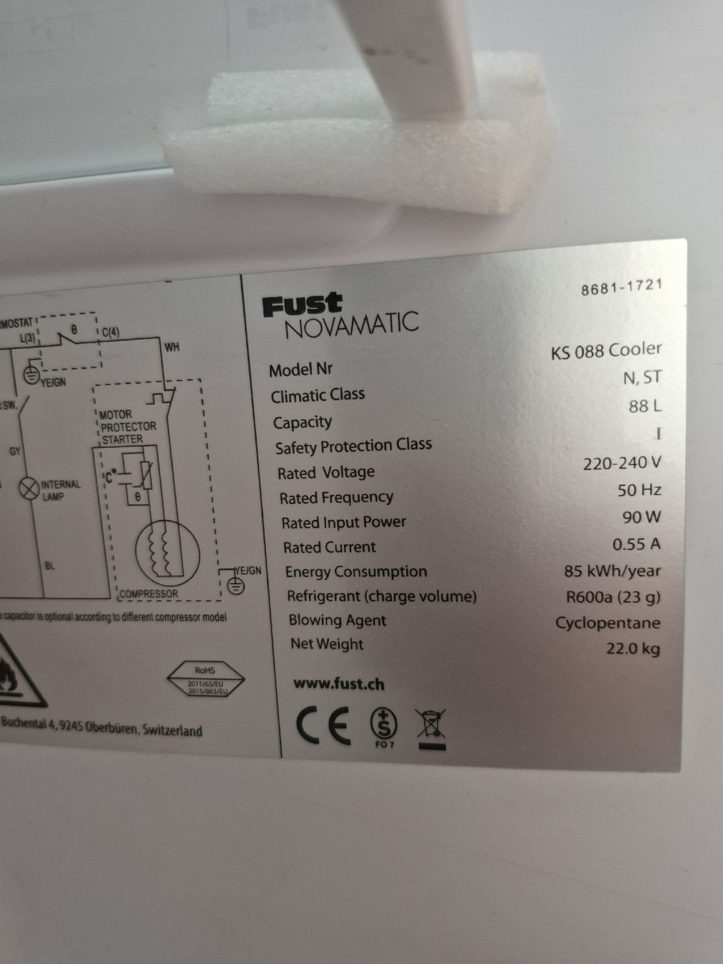 Novamatic Frigoriferi: Kühlschrank Novamatic KS088 Cooler  – Usato da Detligen venduto da ValentinoV 4