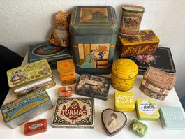 Schöne Sammlung Blechbüchsen Blechdosen 20 Stück