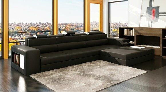 Divani: Ecksofa Ledersofa Wohnlandschaft L Form Sofa Couch Polster – Nuovo e nell'imballaggio originale da Zug venduto da jvmoebel-schweiz 8