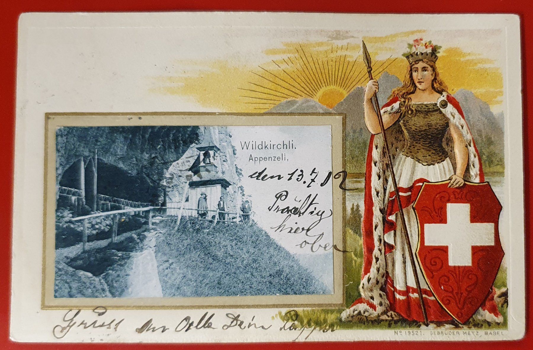 Cartoline postali: Prägekarte 1902 - Wildkirchli – Usato da Kreuzlingen venduto da Rschweiz1