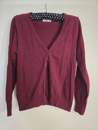 Dunkelrote Strickjacke, Gr. XL, ideal für den Herbst!