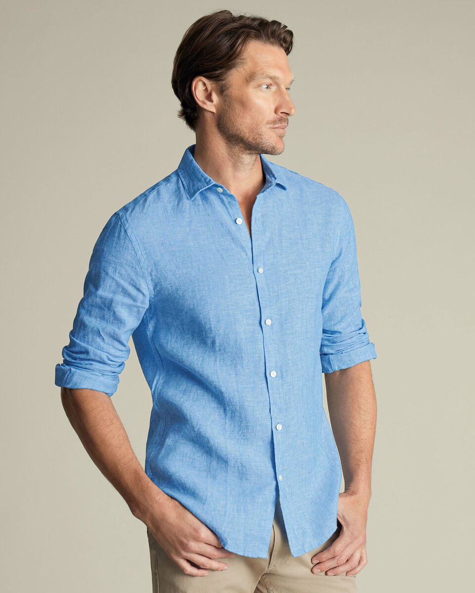 Charles Tyrwhitt Chemises: Pure Linen Hemd – Ocean Blue – Neuf avec emballage d'origine à Wittenbach par bes_k8vr 5