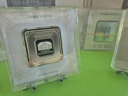 Silberbarren Geiger original - 50 g .999 quadrat. in Kapsel