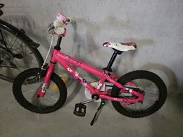 Kinderfahrrad Scott pink mit Blumen Grösse 16 Zoll
